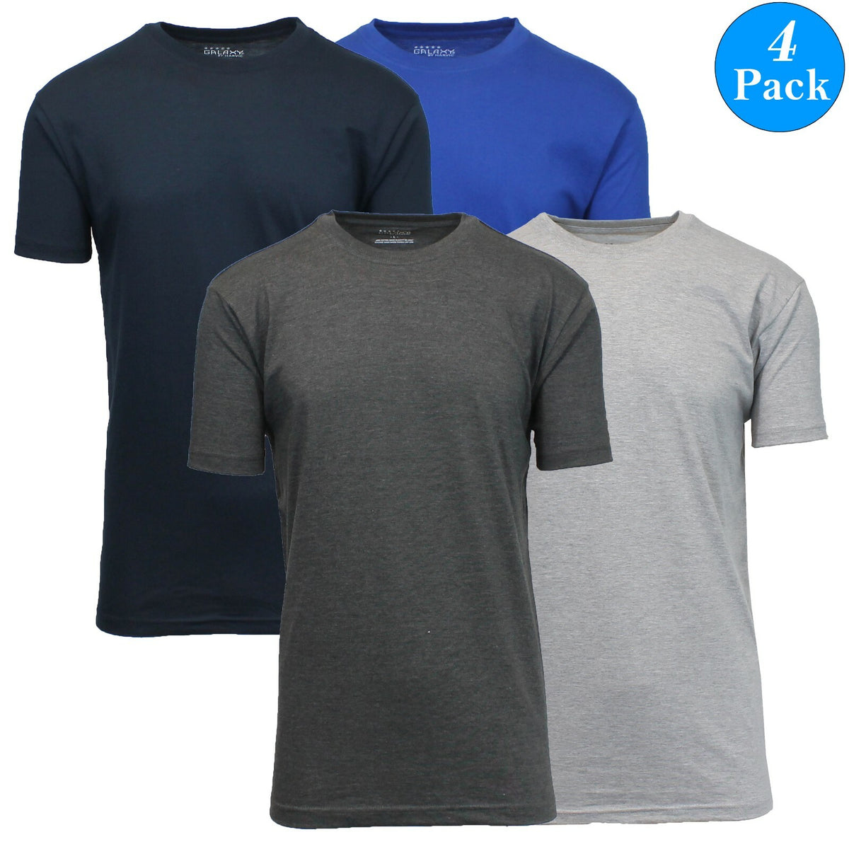 Men's Brushed Cotton Crew Neck T-Shirts, 4-Pack