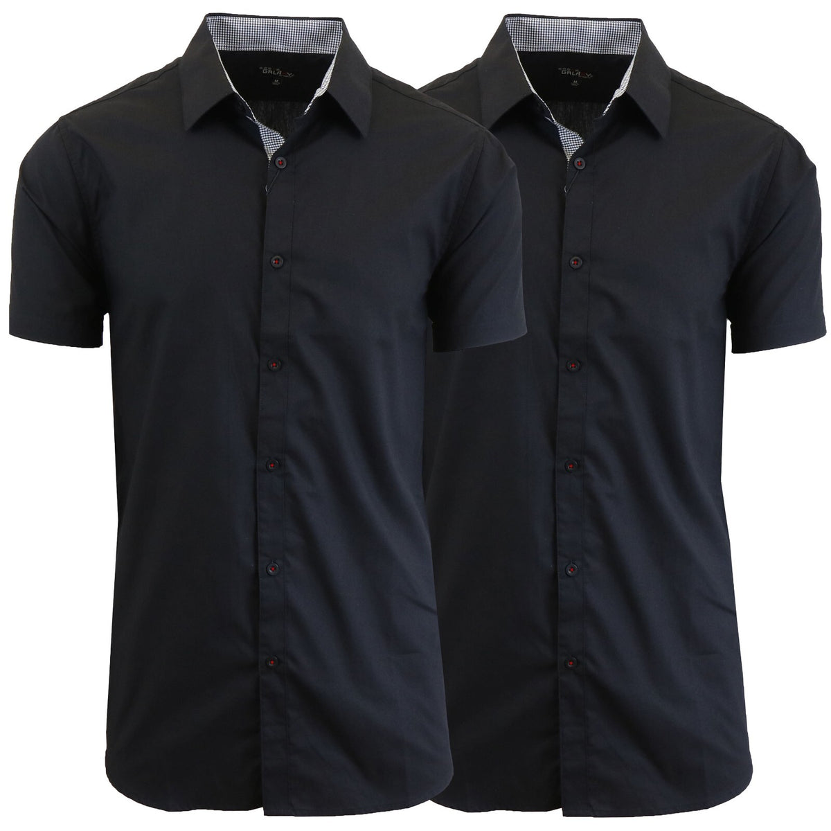 Men's Slim Fit Short Sleeve Button-Down Dress Shirts, 2-Pack