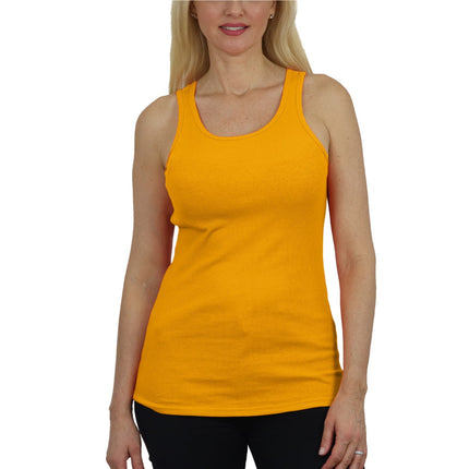 Women's Ribbed Tank Top - Soft Cotton Blend, Regular Fit, Gym & Lounge Wear