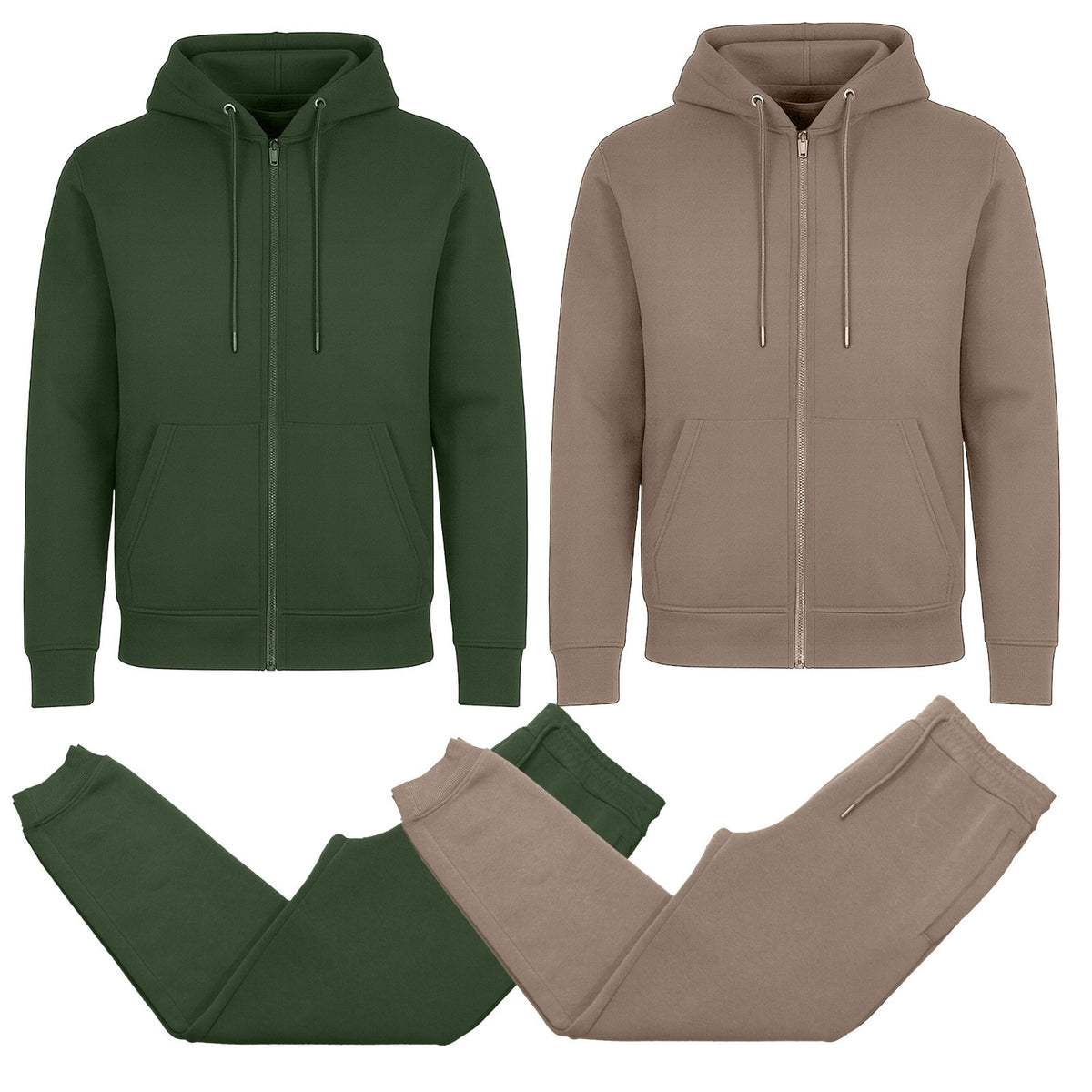 Men's 4-Piece Fleece-Lined Full-Zip Hoodie & Jogger Set, S-3XL
