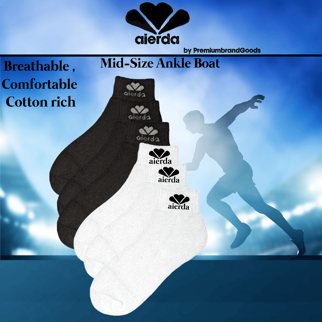 Breathable Men's Pure Athlete Socks | Black and White socks