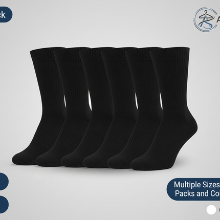 Diabetic Crew Socks Non-Binding Cotton Health Circulatory for Men and Women Multi-Pack 9-15