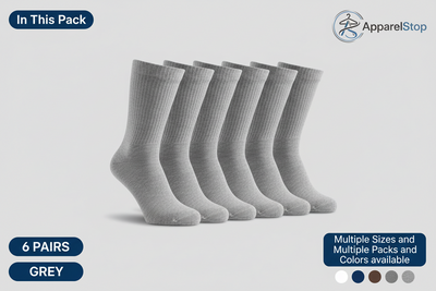Non-Binding Cotton Diabetic Crew Socks, Multi-Pack, Size 9-15