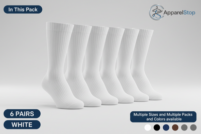 Non-Binding Cotton Diabetic Crew Socks, Multi-Pack, Size 9-15