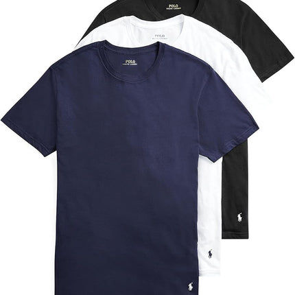 Polo Ralph Lauren Men's Cotton Crewneck Undershirt - 3-Pack Slim Fit Short-Sleeve T-Shirts