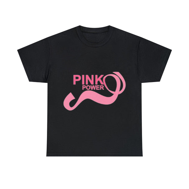 Breast Cancer Pink Power Unisex Heavy Cotton Tee - PremiumBrandGoods