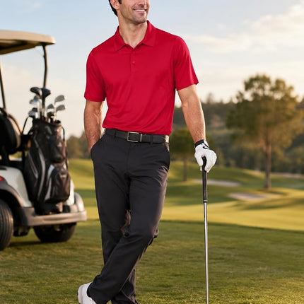 Fourcast Men's Performance Polo Moisture Wicking - Dry Fit Golf Shirt