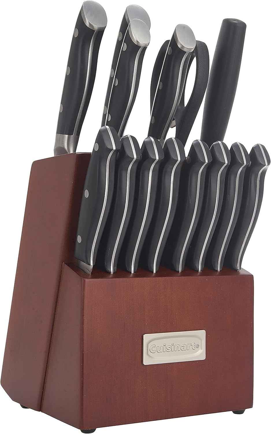 Cuisinart Knife Set Classic Nitrogen Forged Triple Rivet Cutlery 15-Piece Knife Block Set