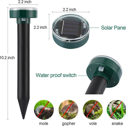 Ultrasonic Mole Repellent Solar Powered 8 Pack, Gopher Repellent, Vole Repellent Mole Repellent for Lawn Garden Yard Waterproof Get Rid of Moles Voles Gophers Rats Rodents - PremiumBrandGoods