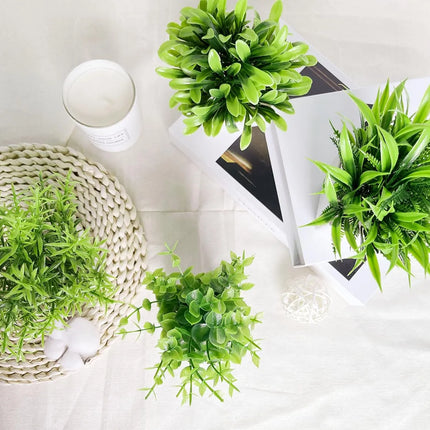 4 Packs Small Fake Plants Mini Artificial Faux White Potted Plants for Home Decor Indoor Bathroom Living Room Table Desk Farmhouse - PremiumBrandGoods
