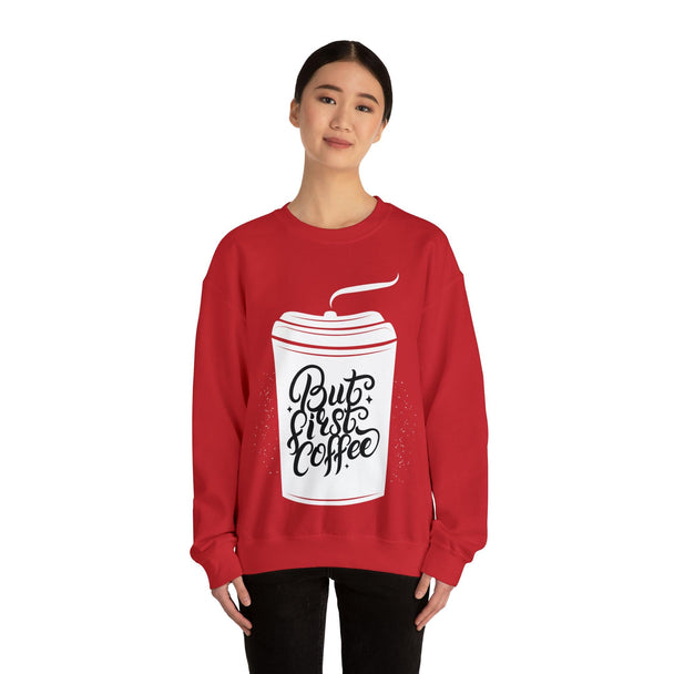 Coffee First Unisex Heavy Blend™ Crewneck Sweatshirt - PremiumBrandGoods