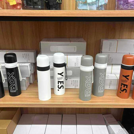 Cool trendy text plastic hanging thermos cup 500ML - PremiumBrandGoods
