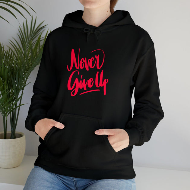 Never Give Up Unisex Heavy Blend™ Hooded Sweatshirt - PremiumBrandGoods