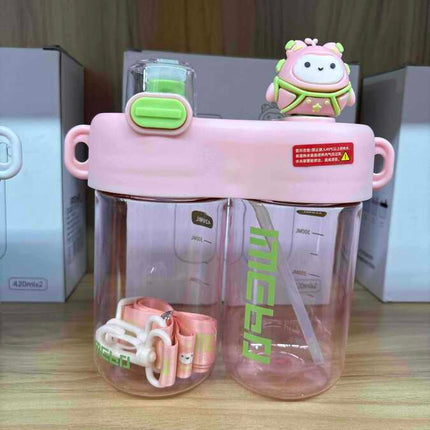 Cute double drinking cup dopamine compartment cup - PremiumBrandGoods