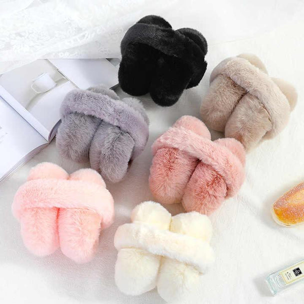 2 Pack Women's Large Plush Earmuffs Cozy Warm Soft Over Ear Assorted - PremiumBrandGoods