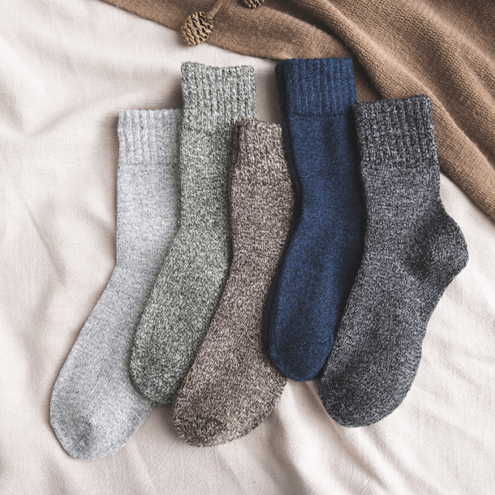 Breathable Thick Wool Socks Men | Blue, White, Grey, Blue