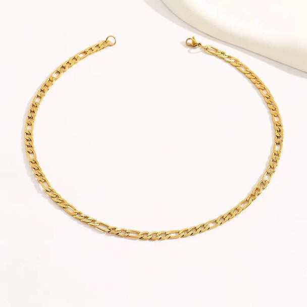 Stylish Cuban Link Chain Stainless Steel Gold Plated Necklace - PremiumBrandGoods