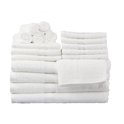 Mainstays 18-Piece Luxury Cotton Towel Set - Super Soft, Highly Absorbent Bath, Hand Towels & Washcloths (White)