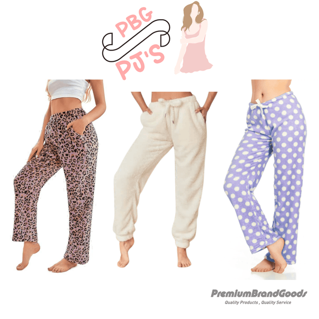 PBG Women's 3 Pack Soft Plush Pajama Pants Cozy S-XL - PremiumBrandGoods