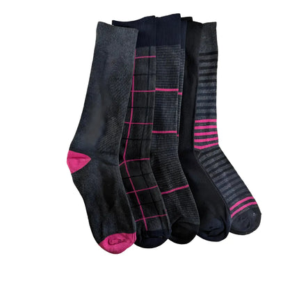 5 Pair Men's Casual/Dress Socks One Size Adults Fashionable Patterns - PremiumBrandGoods