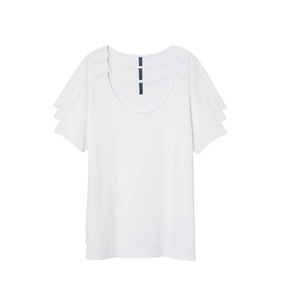Women's Crew T-shirt 3 Pack Cotton Blend White S-3X - PremiumBrandGoods