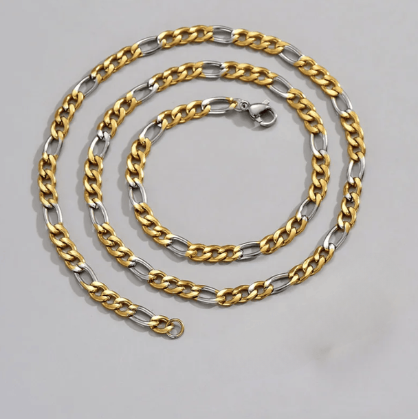 Stylish Cuban Link Chain Stainless Steel Gold Plated Necklace - PremiumBrandGoods