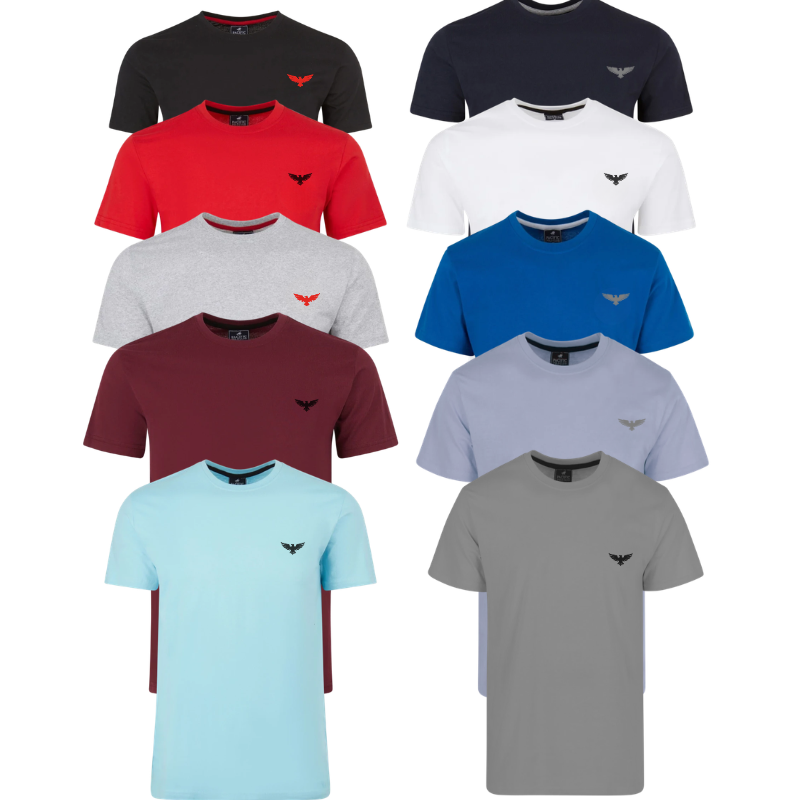 Men's 100% Cotton Short Sleeve T-Shirts Assorted Colors 6 Pack — Pacific Eagle Edition