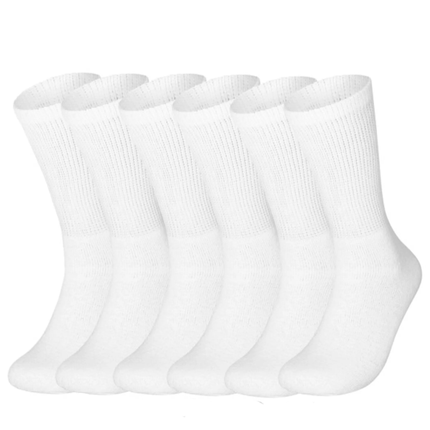 Non-Binding Diabetic Socks for Men and Women (6 Pairs) - Cushioned Comfort