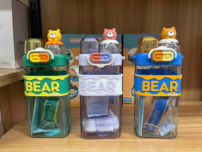 Cartoon Bear Square Double Drinking Cup 550ML - PremiumBrandGoods