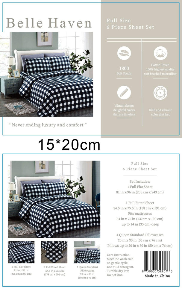 Belle Haven 6 Piece Sheet Set Bedding Sets (6 Styles) - PremiumBrandGoods