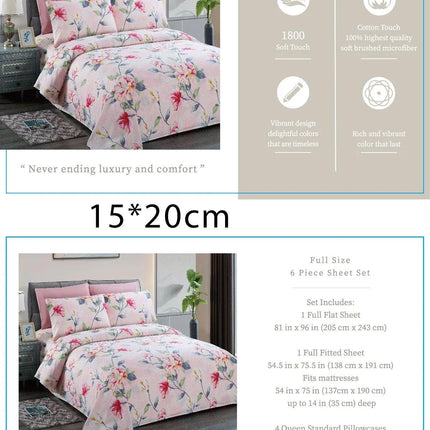 Belle Haven 6 Piece Sheet Set Bedding Sets (6 Styles) - PremiumBrandGoods