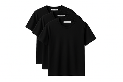 Black crew neck t-shirts