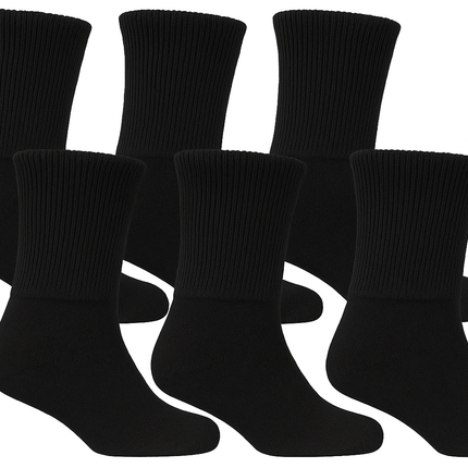 Black Diabetic Socks - 6 Pairs (Corrected)