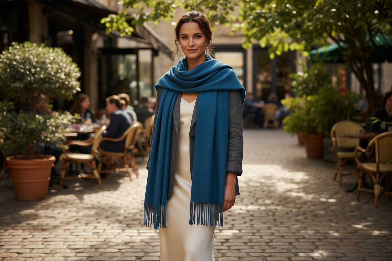 Casual Blue Jean Scarf Look