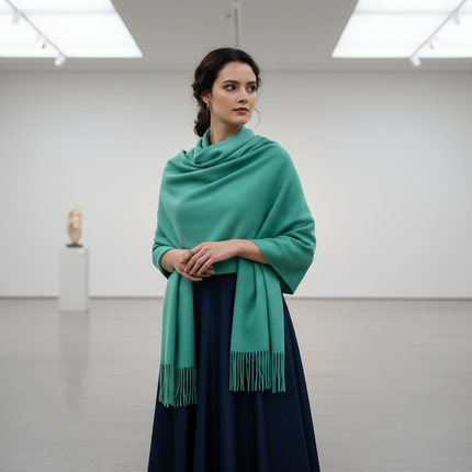 Contemporary Teal Scarf Look