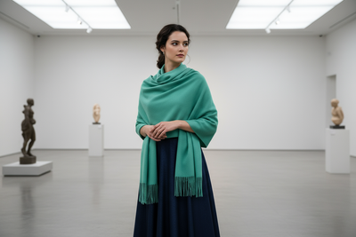 Contemporary Teal Scarf Look