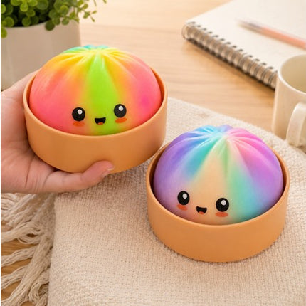 2-Pack Mystery Rainbow Squishy Dumpling Stress Relief Fidget Toys