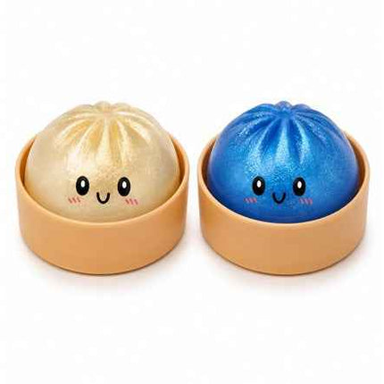 2-Pack Mystery Glitter Squishy Dumpling Stress Relief Toys