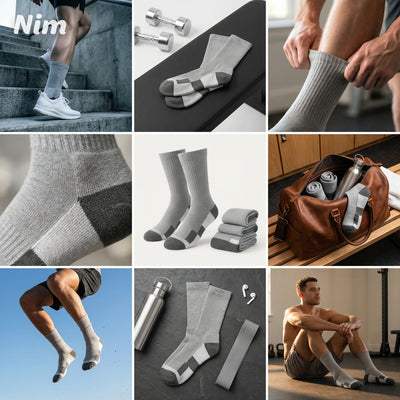 Premium Athletic Crew Socks - Performance Cotton Blend Size 10-13