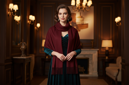 Evening Maroon Scarf Look