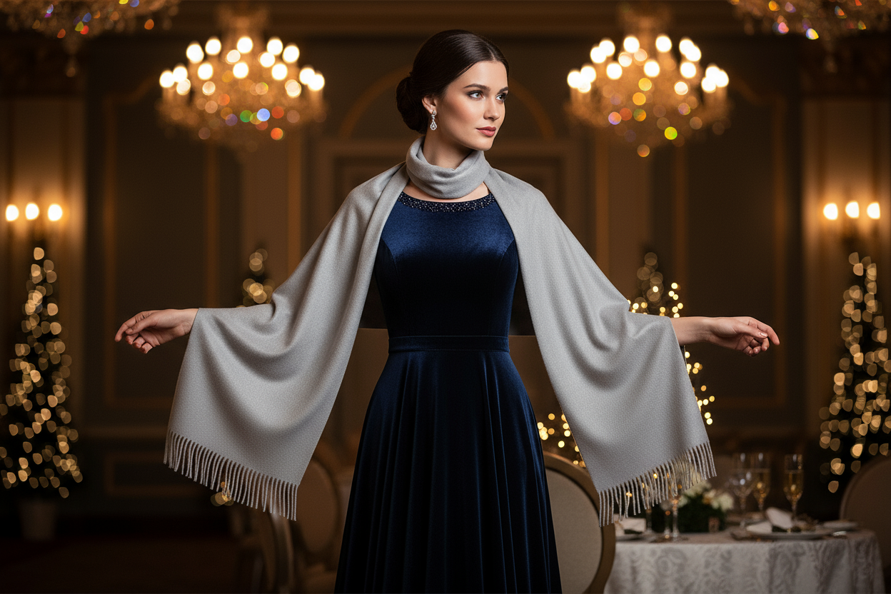 Evening Silver Scarf Look