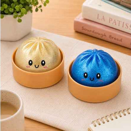 2-Pack Mystery Glitter Squishy Dumpling Stress Relief Toys