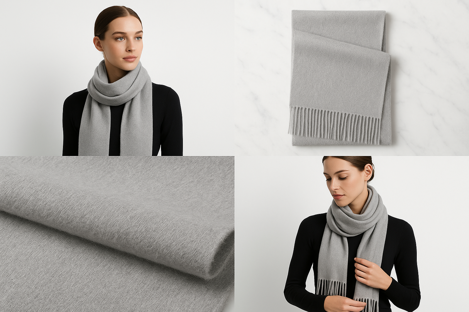 Light Gray Cashmere Pashmina