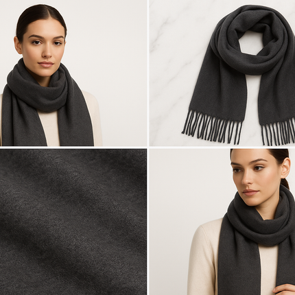 Dark Gray Cashmere Pashmina
