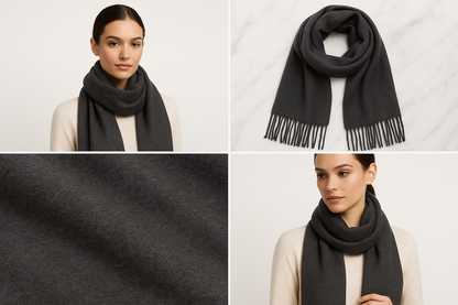 Dark Gray Cashmere Pashmina