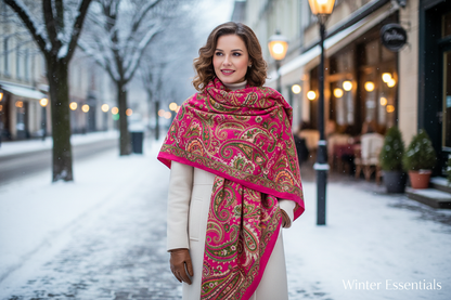 Large Paisley Pashmina Shawl Premium Soft Wrap Scarf 28"x78" Winter Essentials