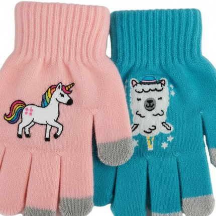 Kids' Winter Magic Gloves 3-Pack - Unicorn & Llama Designs - PremiumBrandGoods