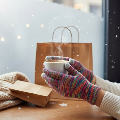 Winter Touchscreen Gloves 2-Pack - Multi-Tone by Cindy Claire - PremiumBrandGoods