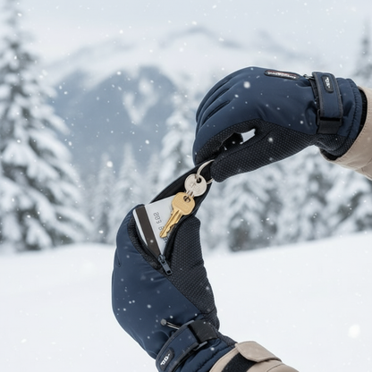 Women's Winter Ski Gloves 2-Pack - Zipper Pocket & Anti-Slip Grip - PremiumBrandGoods