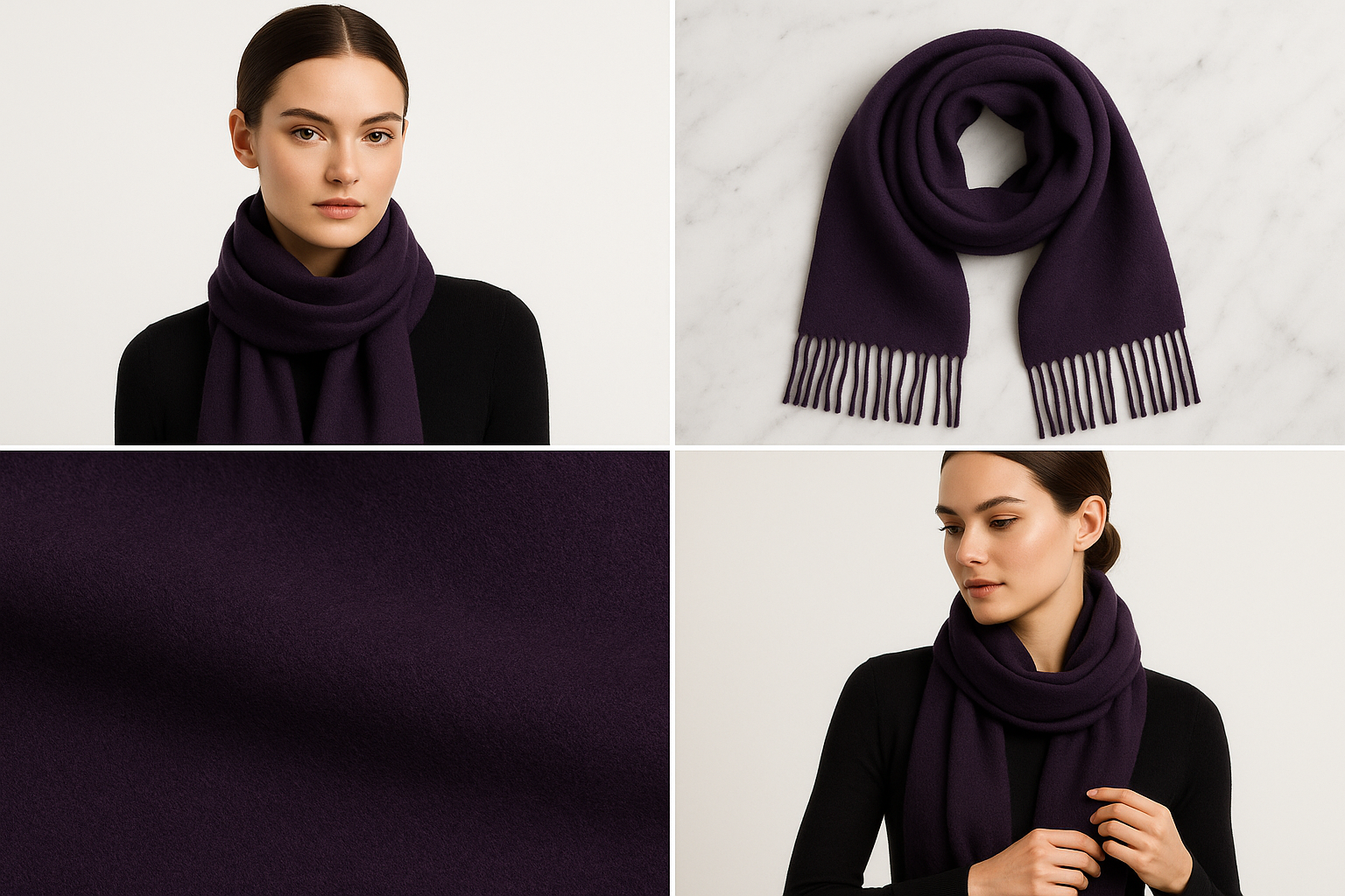 Dark Purple Cashmere Pashmina